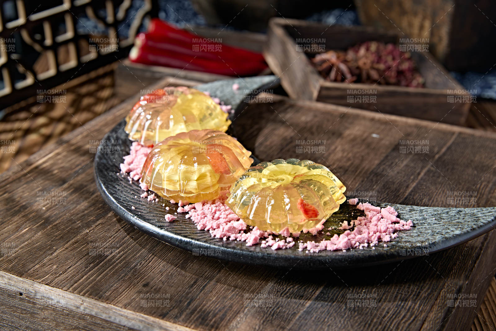 美味茶餐枸杞当归水晶果冻布丁图片