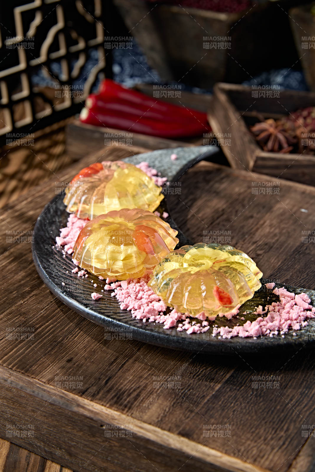 美味茶餐枸杞当归水晶果冻布丁图片