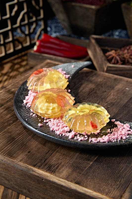 美味茶餐枸杞当归水晶果冻布丁图片