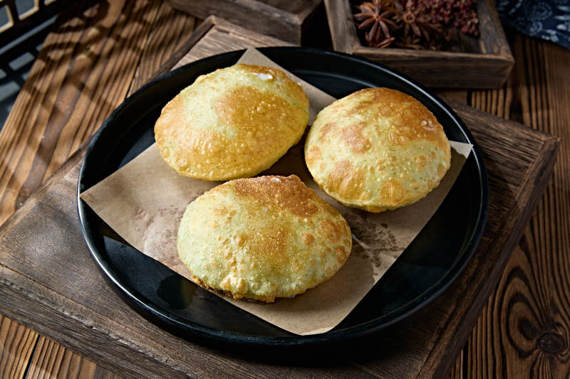 香炸气泡奶香芝士焗榴莲饼图片