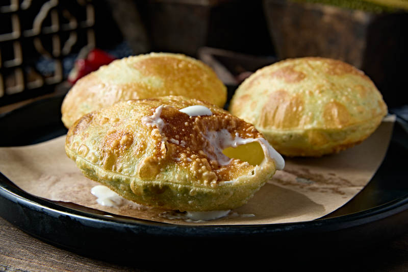 香炸气泡奶香芝士焗榴莲饼图片