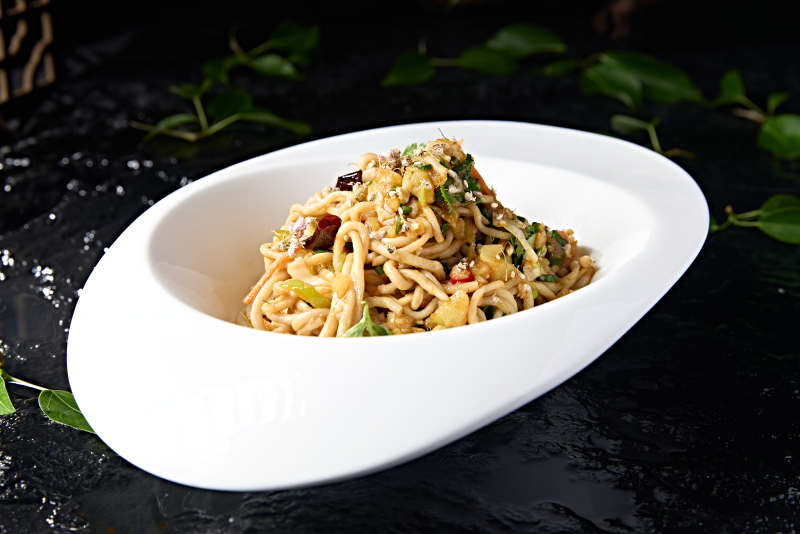 地方风味凉菜凉拌莜面饸饹图片