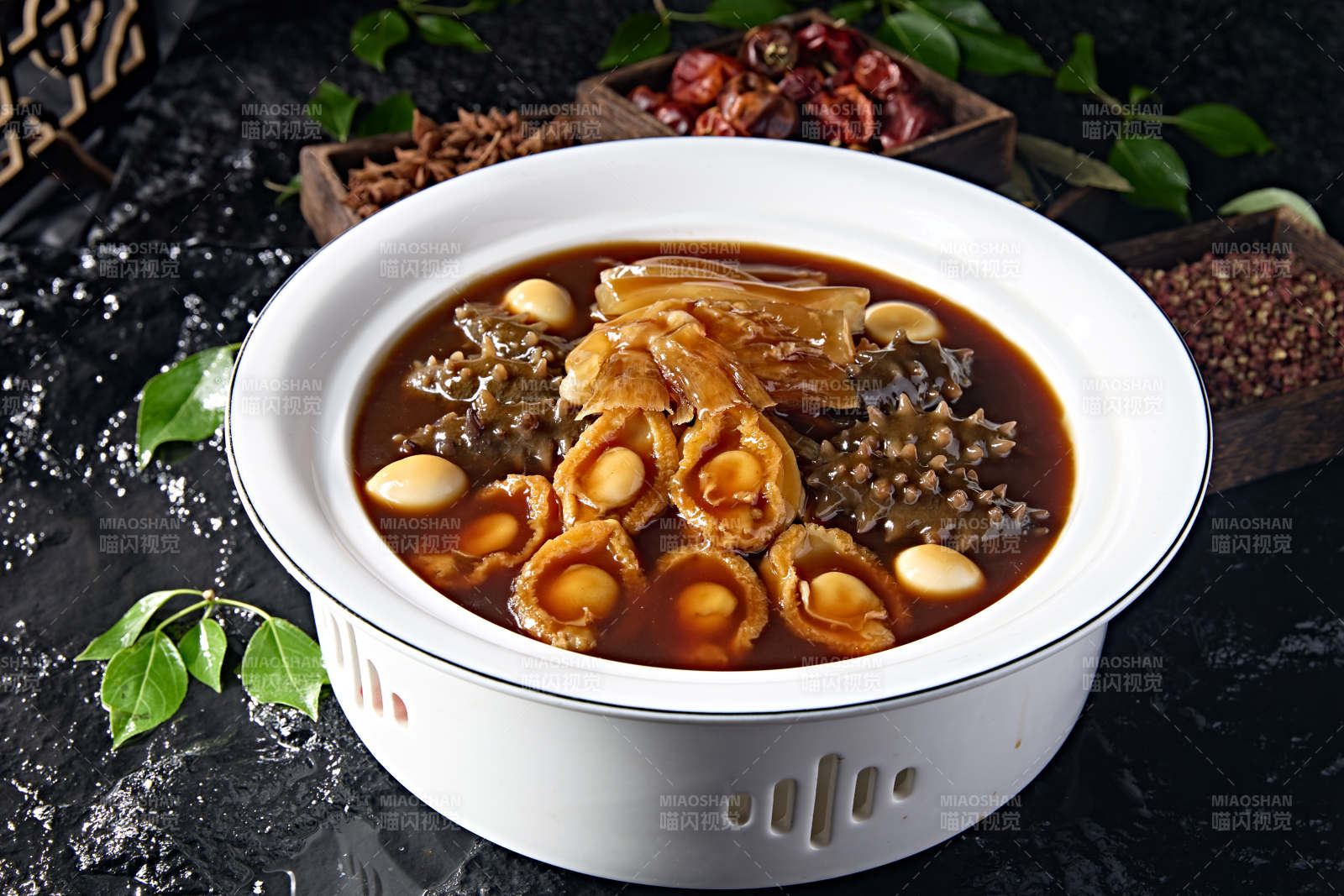 王府菜系浓汤四宝图片