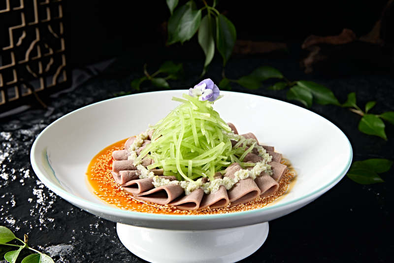 红油笋丝蒜香牛口条切片图片