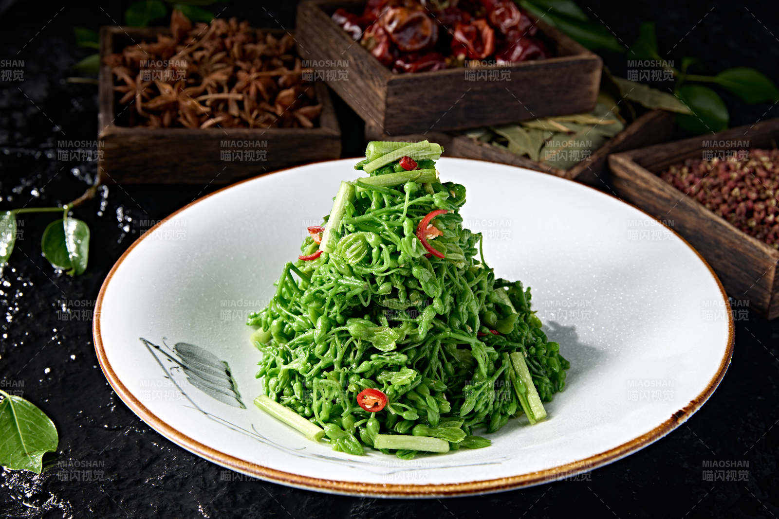 健康素食小凉菜凉拌夜兰花菜图片