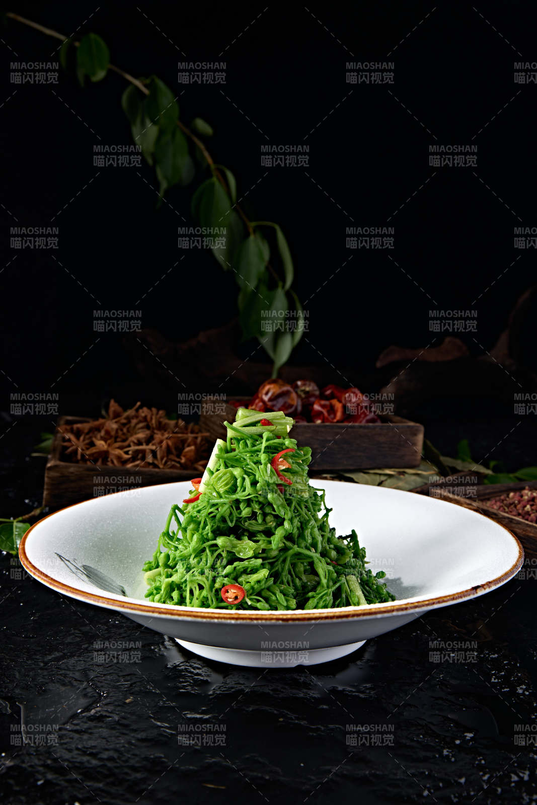 健康素食小凉菜凉拌夜兰花菜图片