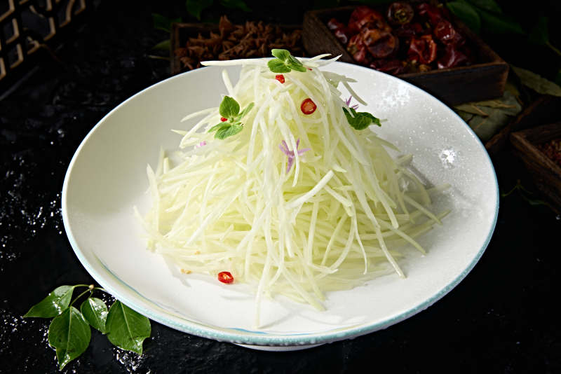 健康素食小凉菜凉拌卤笋丝图片