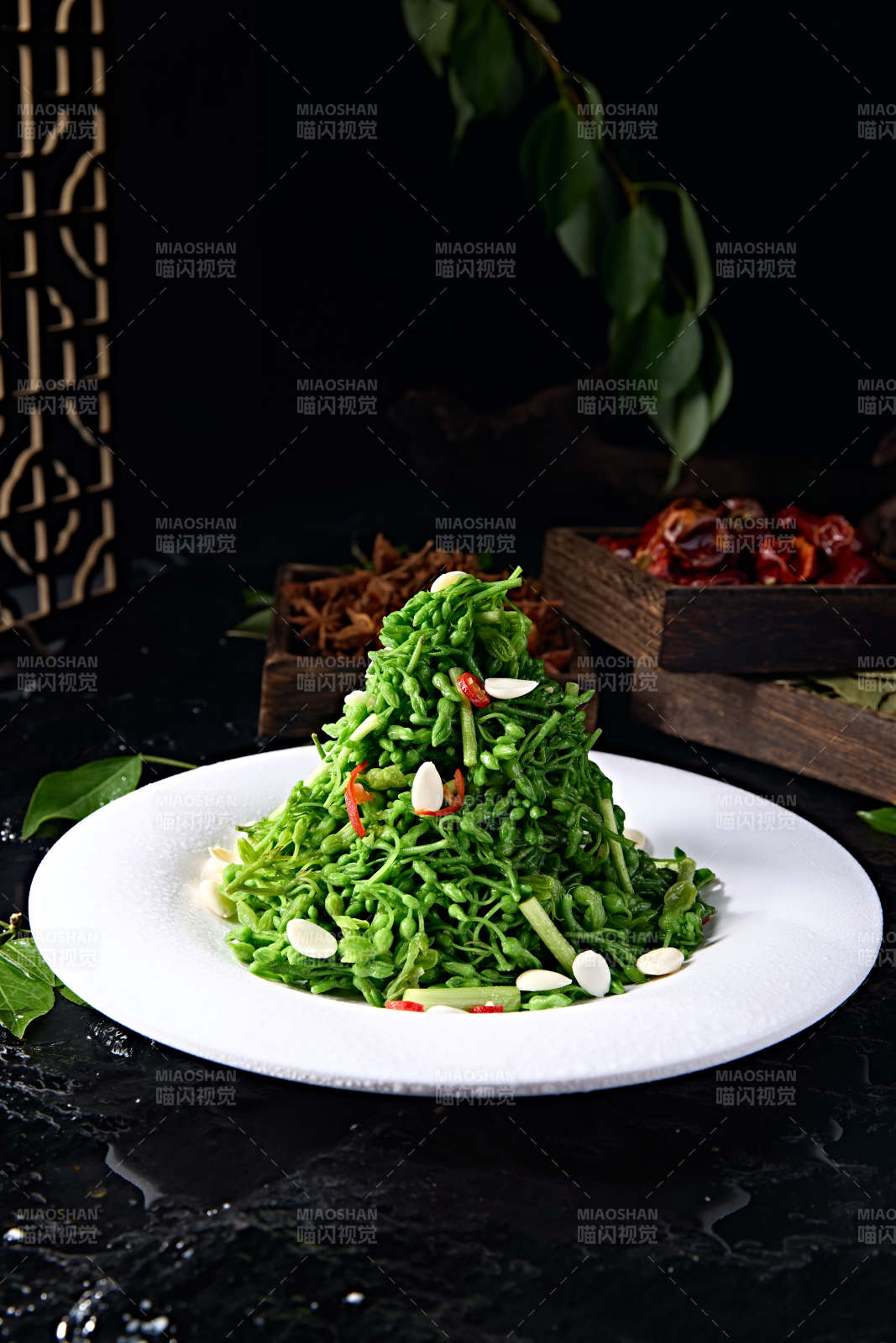 健康素食小凉菜凉拌夜兰花菜图片