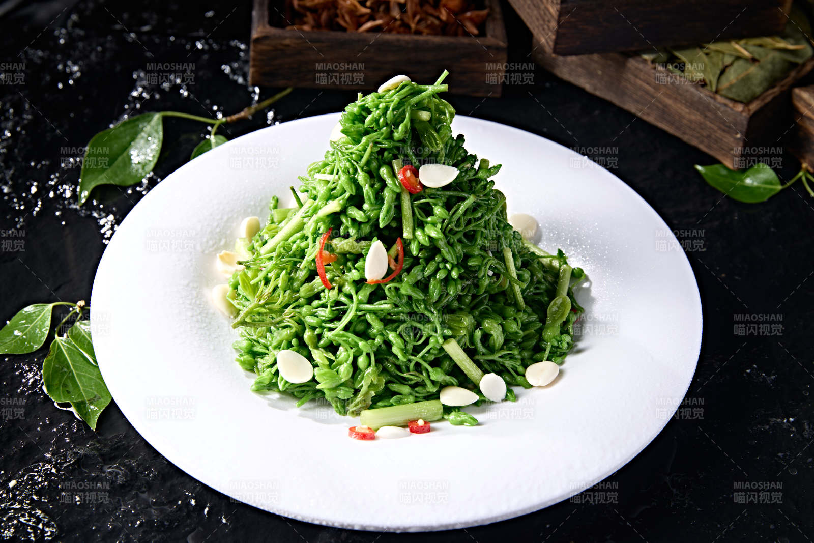 健康素食小凉菜凉拌夜兰花菜图片