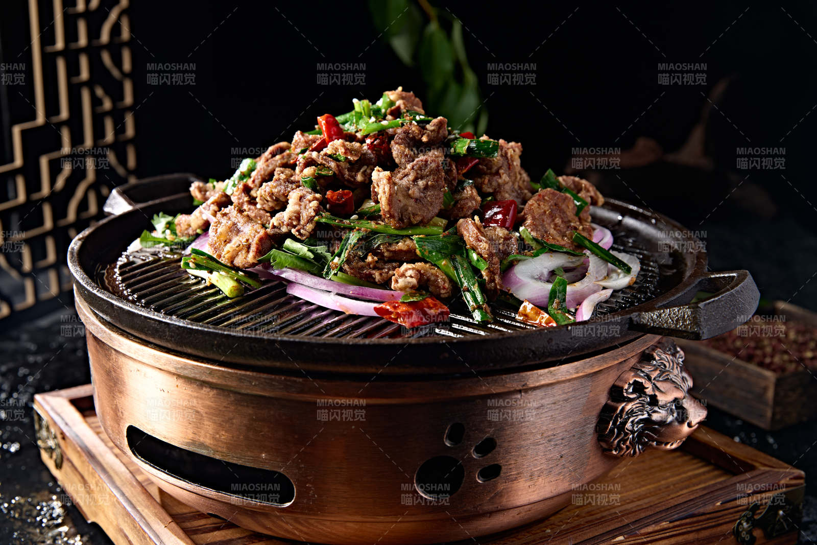 铁板韭香炙子孜然小腰片图片