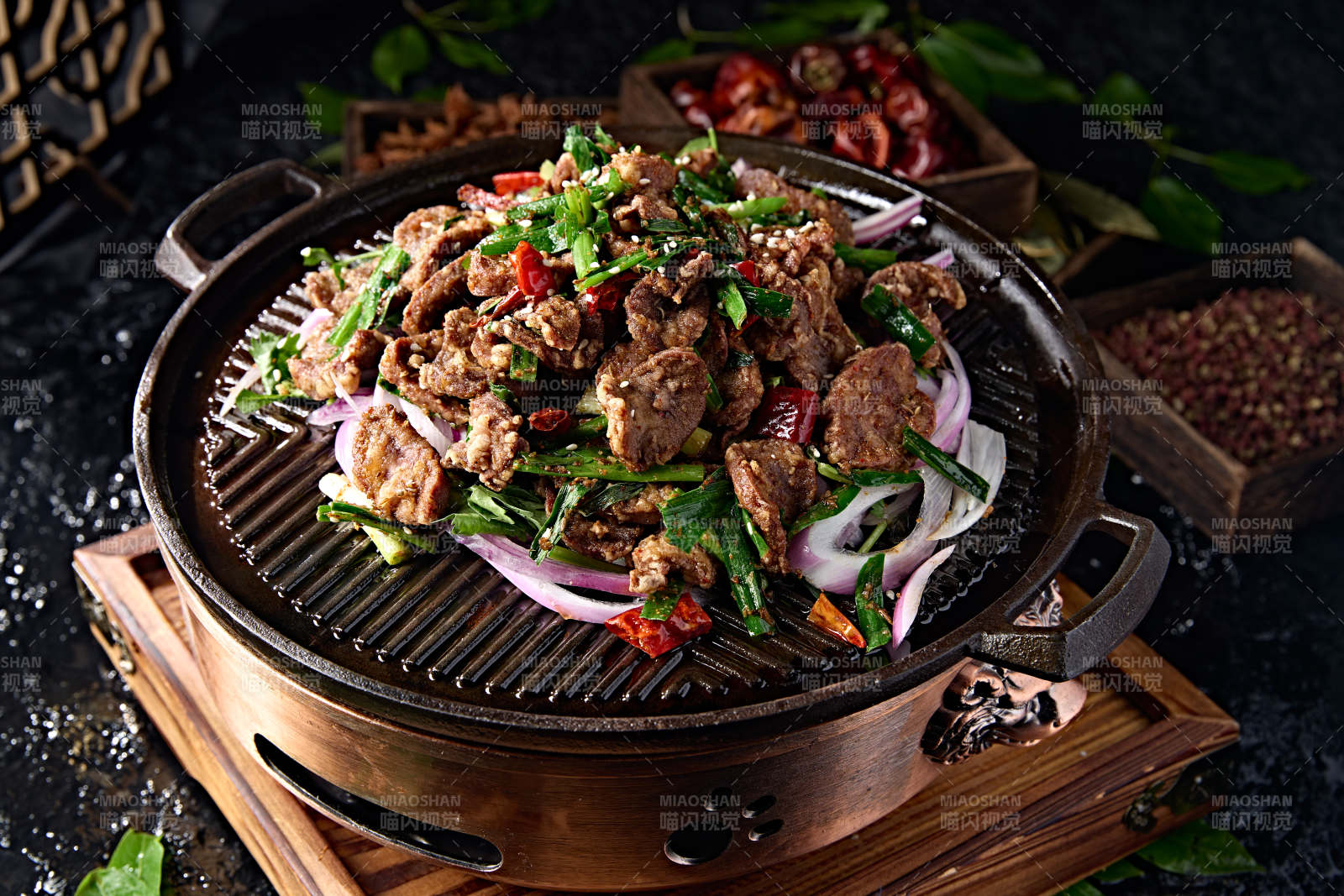 铁板韭香炙子孜然小腰片图片