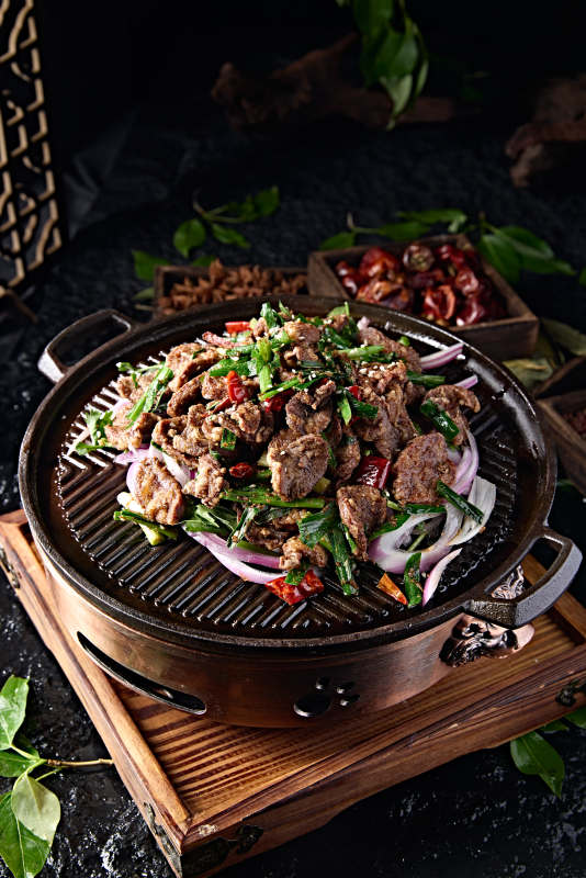 铁板韭香炙子孜然小腰片图片