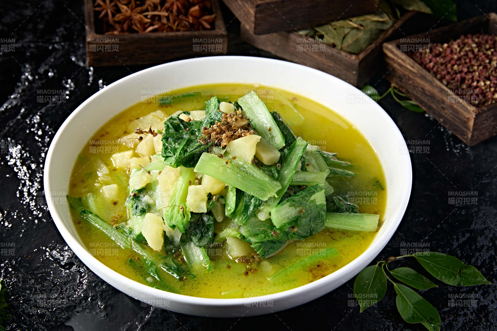 农家炖菜胡麻花土豆炖小白菜图片