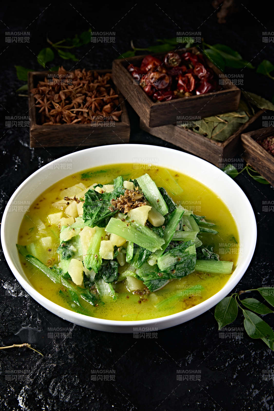 农家炖菜胡麻花土豆炖小白菜图片