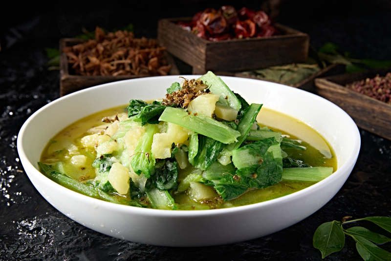 农家炖菜胡麻花土豆炖小白菜图片