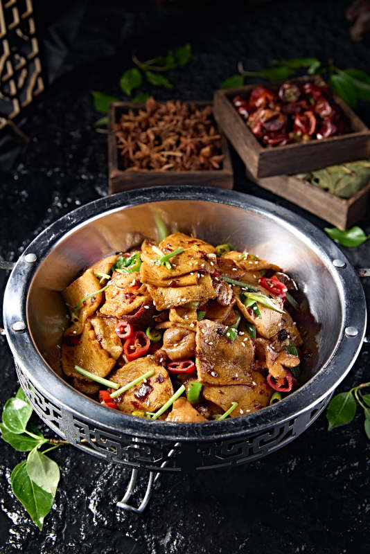 锅仔香辣豆豉肥肠千页豆腐图片