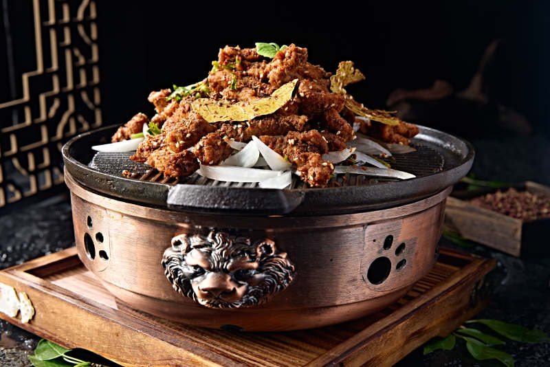 铁板炙子烧孜然牛肉图片
