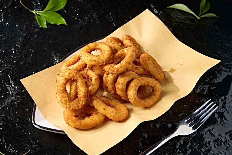 快餐美食油炸鸡肉炸洋葱圈图片