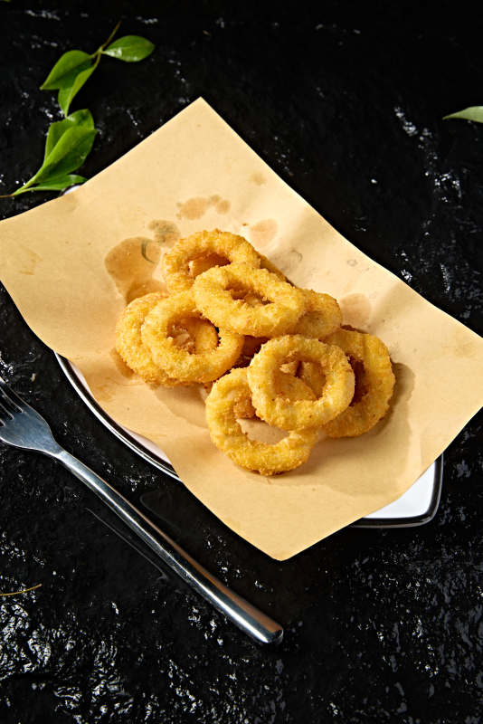 快餐美食油炸鸡肉炸洋葱圈图片