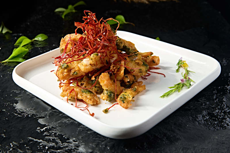 总参没事辣椒丝葱香炸大虾图片