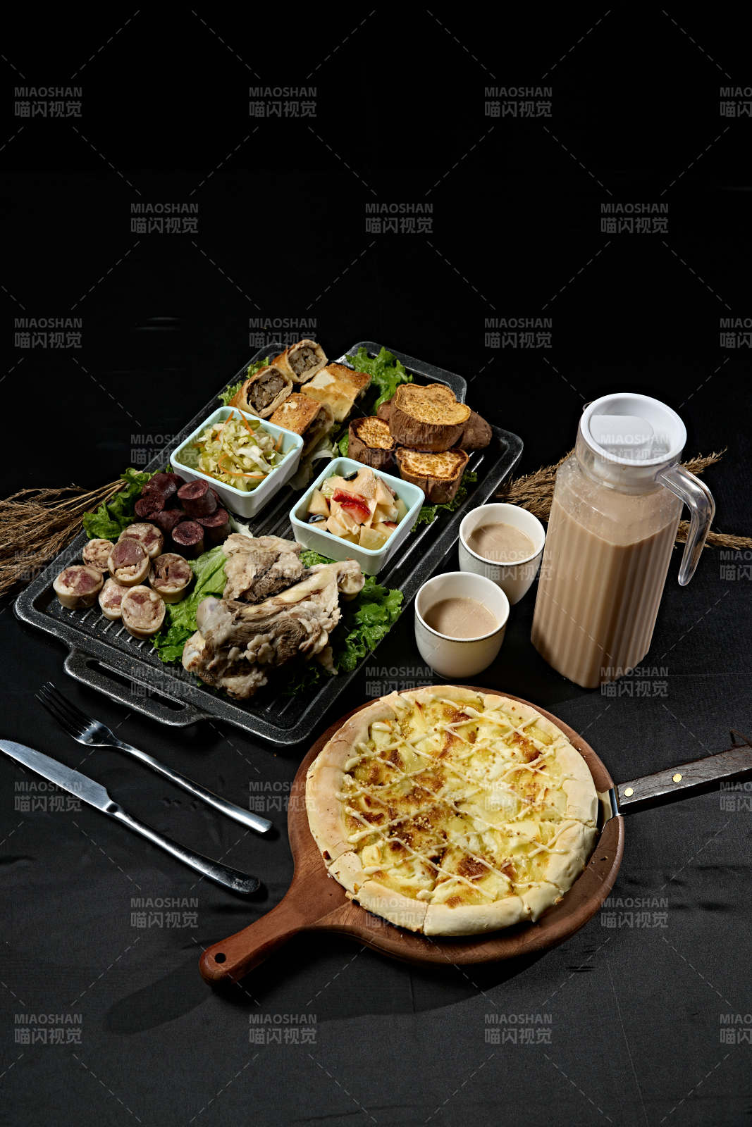 美食套餐组合实物组合一组美食图片