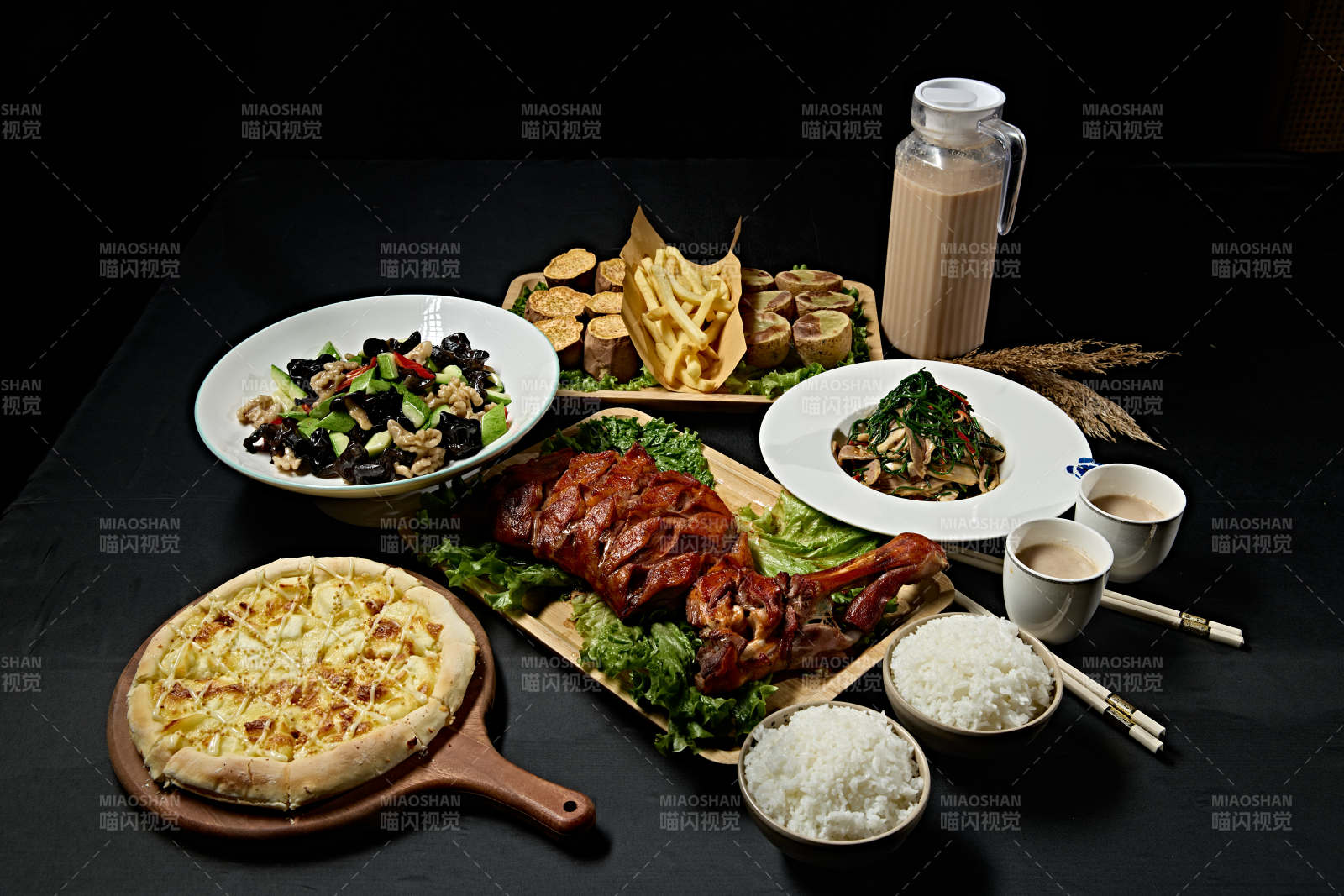 美食套餐组合实物组合一组美食图片