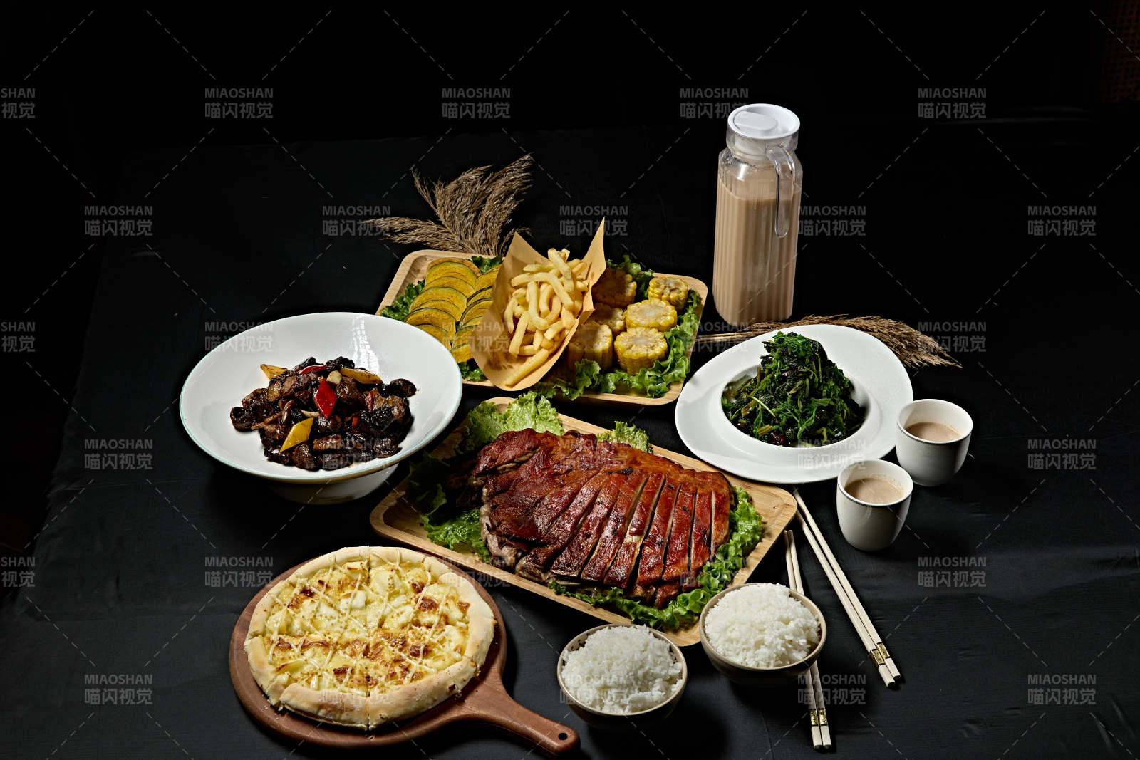 美食套餐组合实物组合一组美食图片