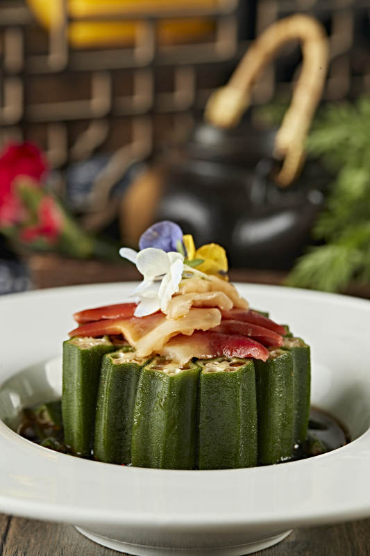 捞汁秋葵北极贝图片