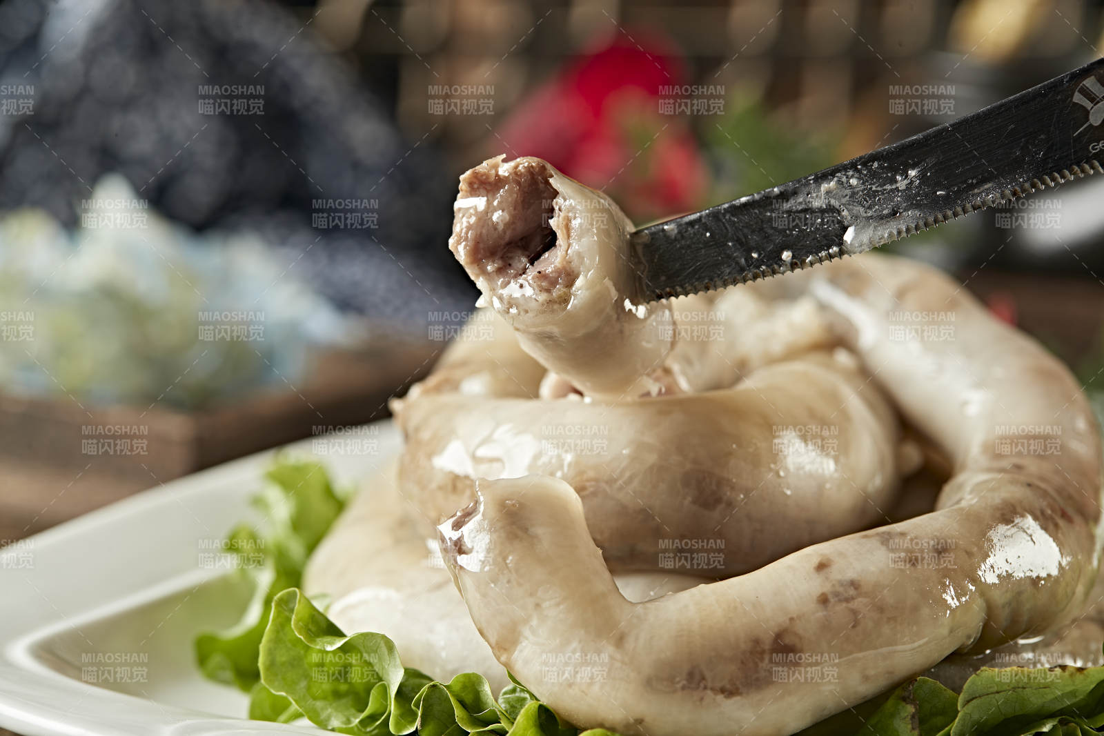 水煮传统蒙餐羊肉肠羊白肠图片