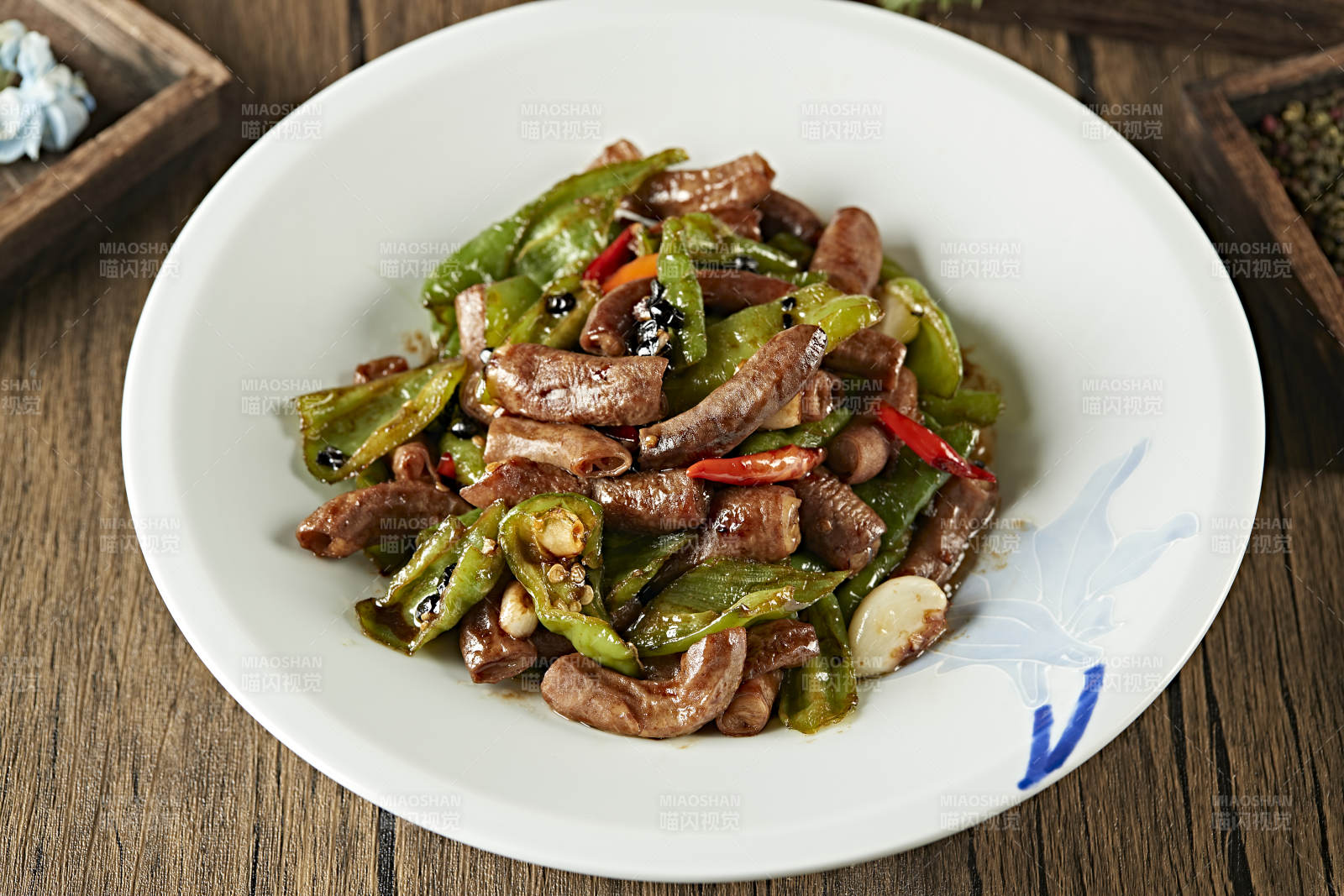 豆豉杭椒炒肥肠图片