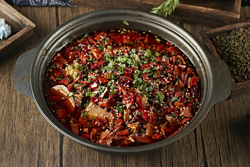 砂锅香辣毛血旺图片