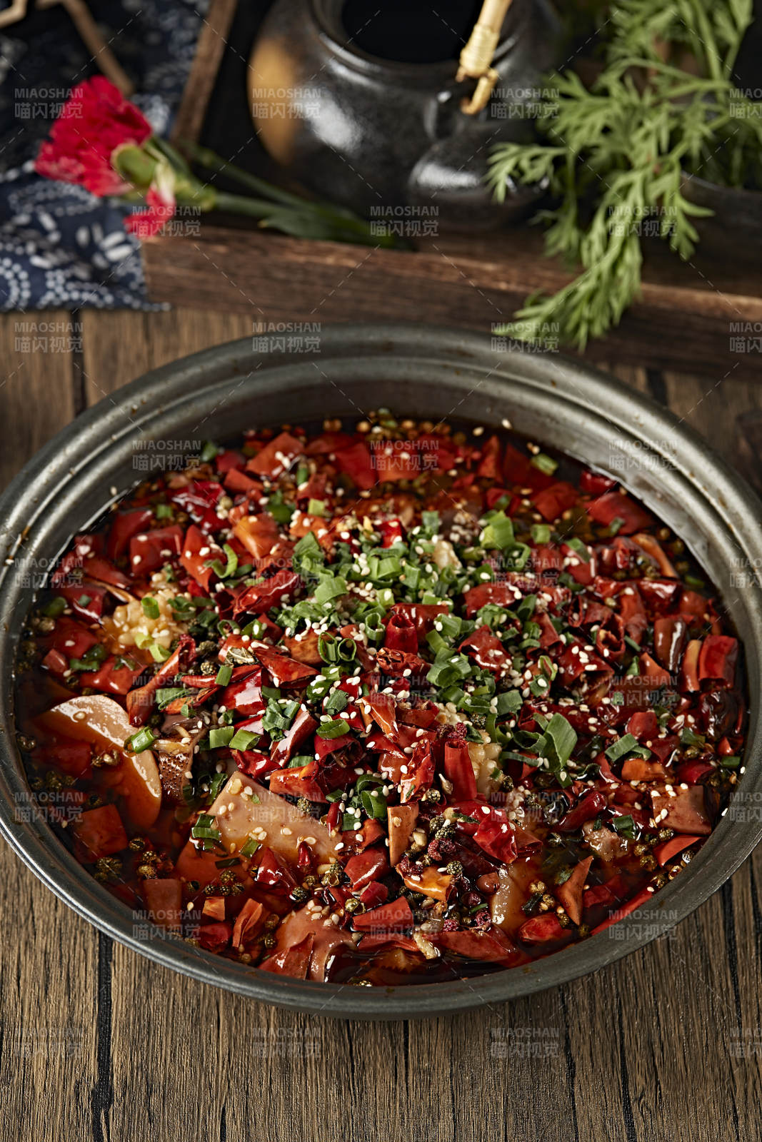 砂锅香辣毛血旺图片