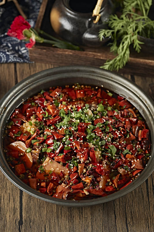 砂锅香辣毛血旺图片