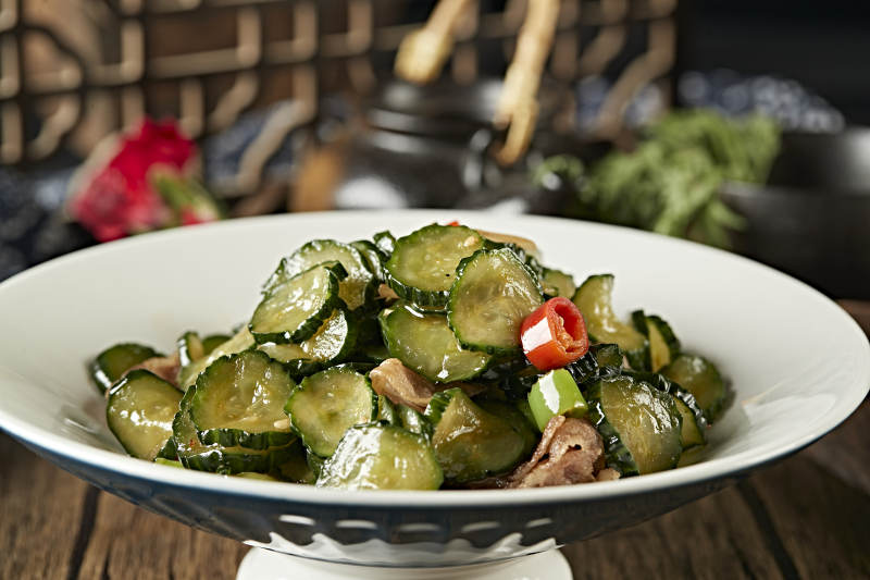 米椒鲜黄瓜片炒肉图片