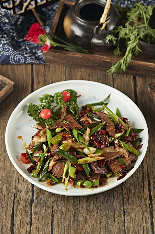 米椒蒜苗辣炒黄牛肉图片