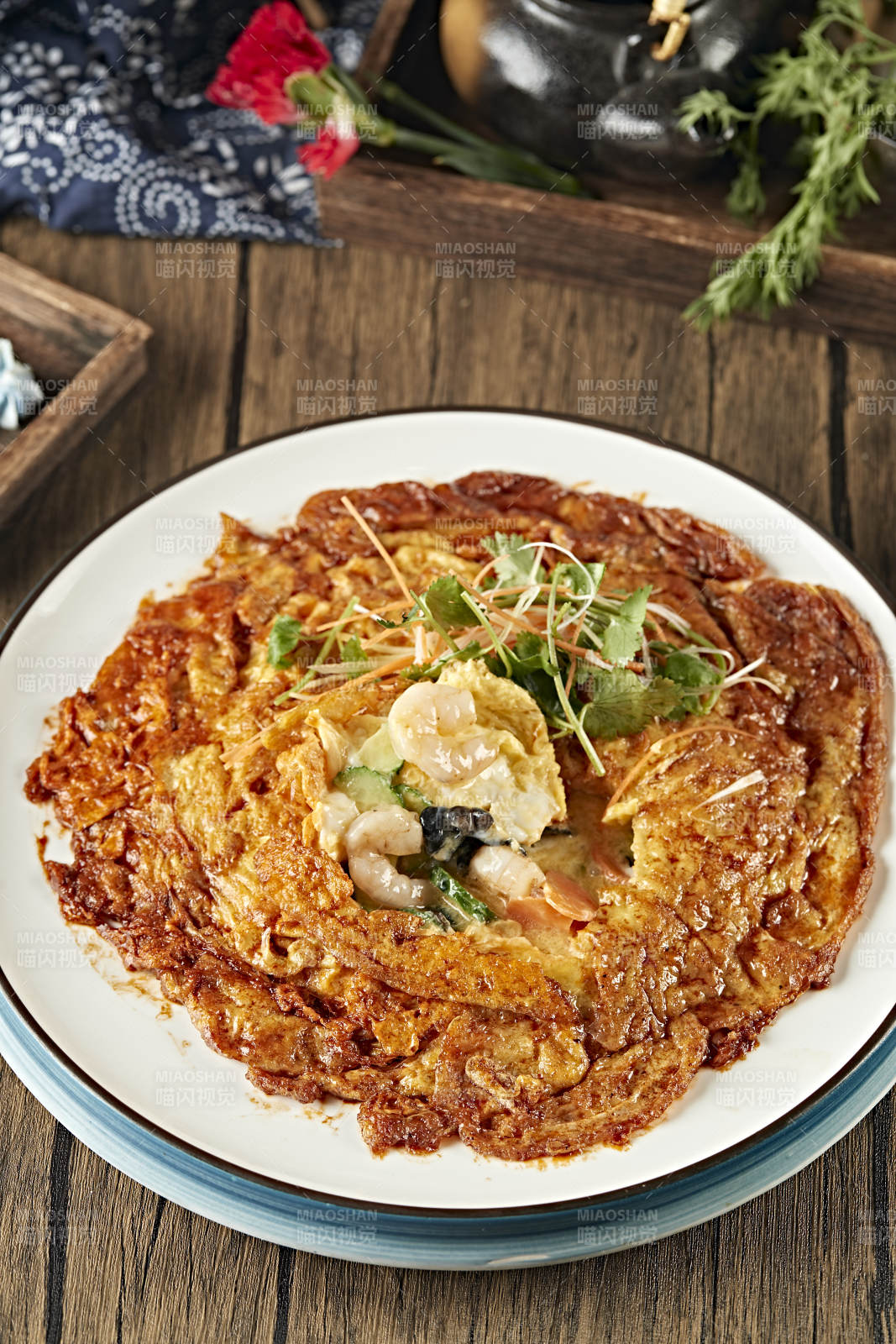 虾仁木耳黄瓜鱼籽摊鸡蛋图片