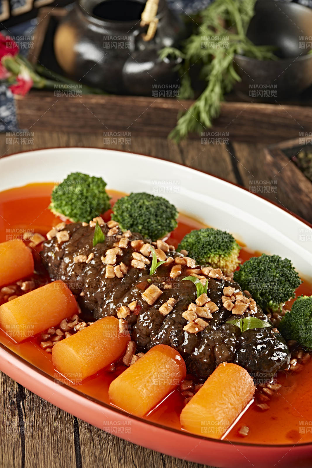 红油捞汁大海参图片