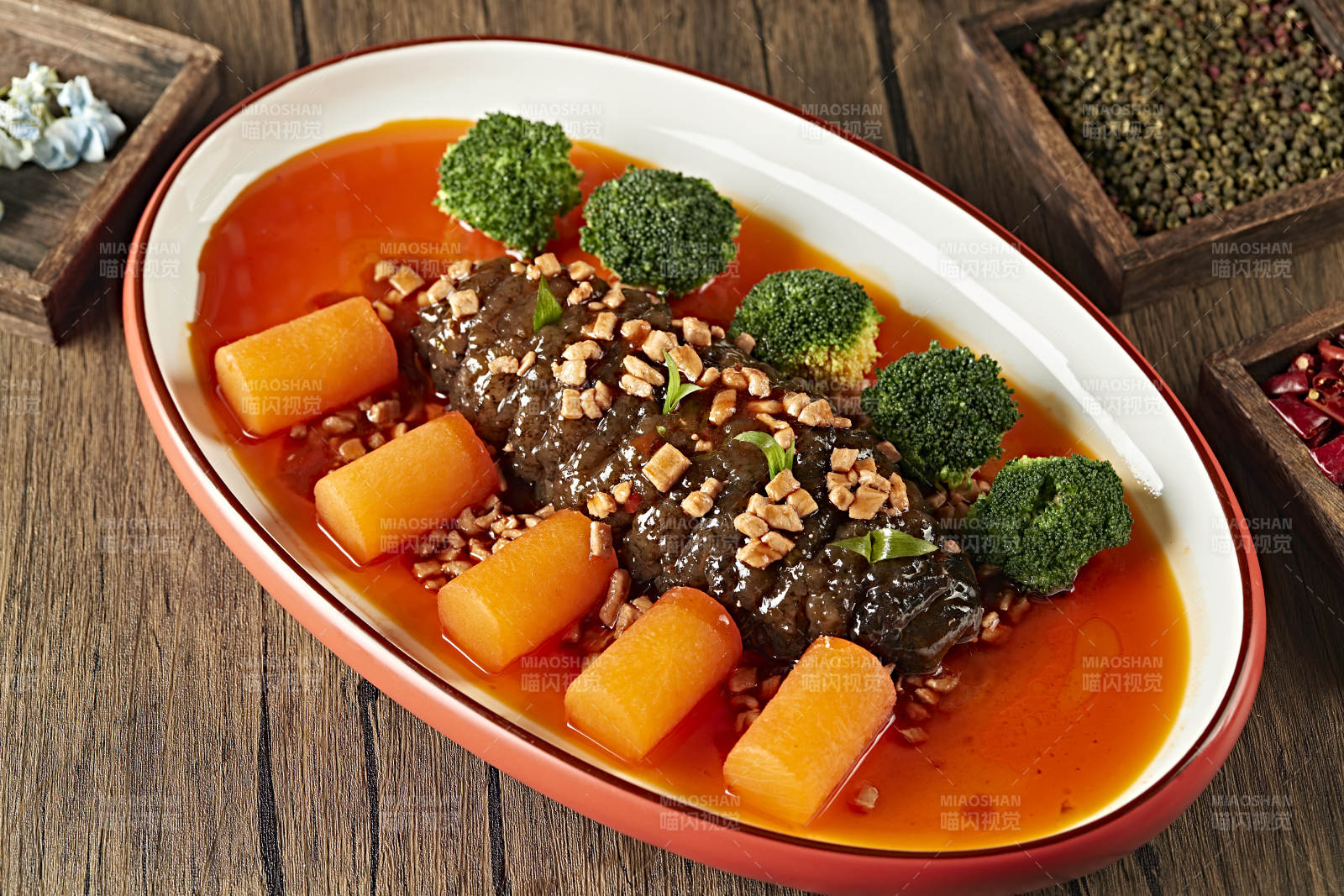 红油捞汁大海参图片