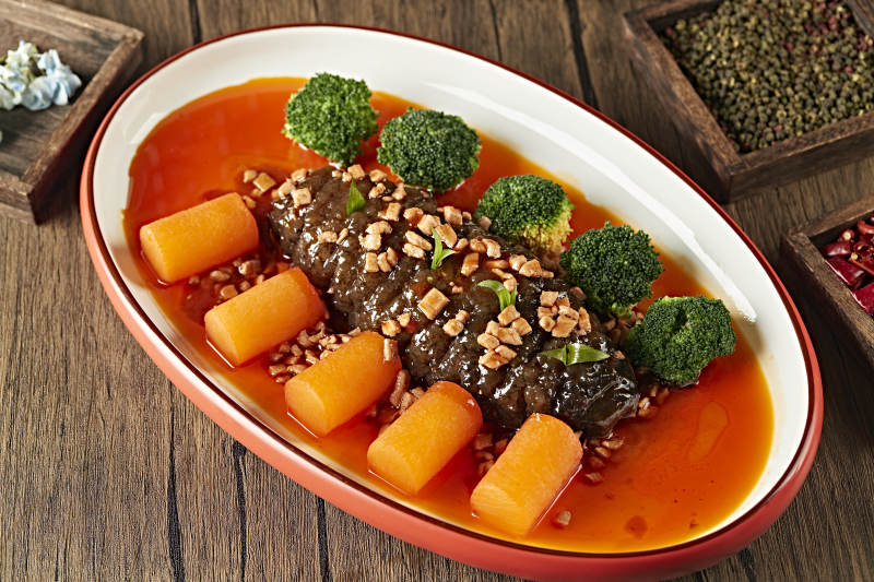 红油捞汁大海参图片