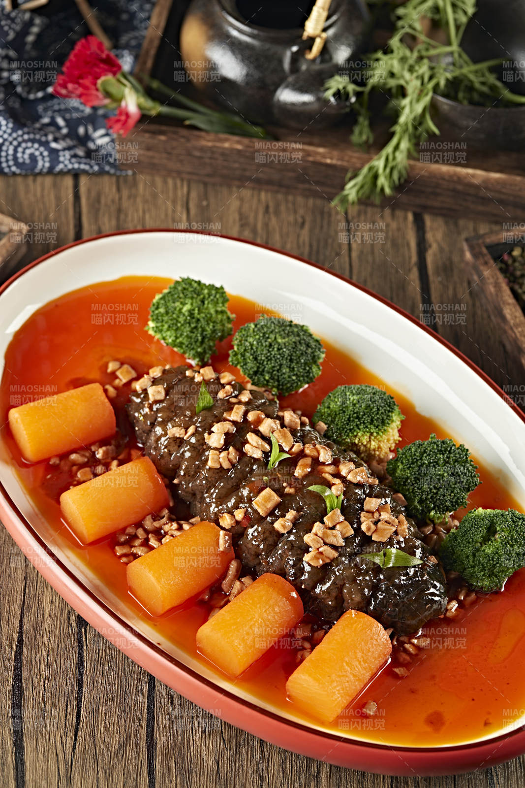 红油捞汁大海参图片