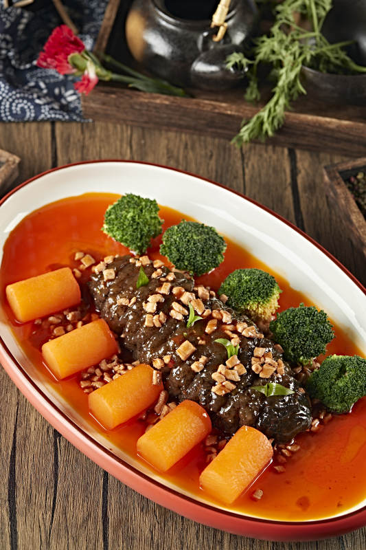 红油捞汁大海参图片