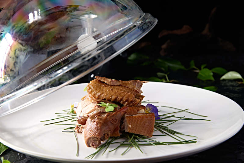 松香松烟熏卤味柴鸡图片