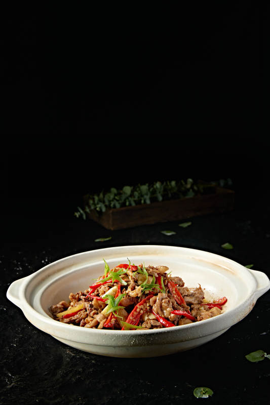 中餐湘菜美味砂锅蒜香辣煲柴鸡锅图片