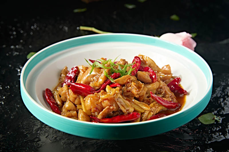 中餐湘菜美味爆辣仔姜烧牛蛙图片