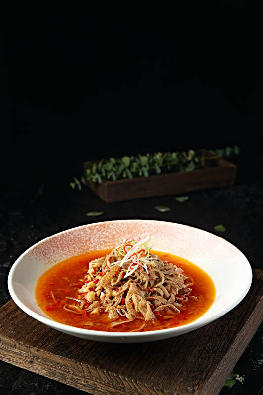 中餐湘菜美味剁椒仔姜蒸毛肚图片