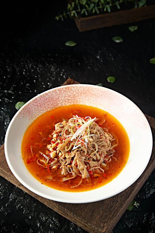 中餐湘菜美味剁椒仔姜蒸毛肚图片