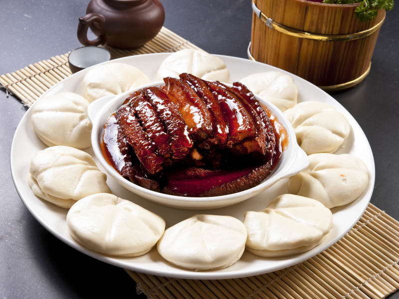 金牌扣肉配花馍图片