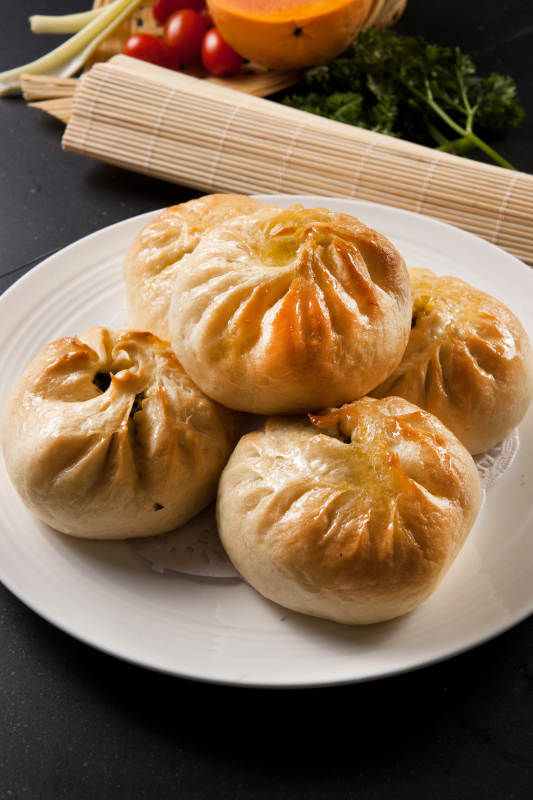 美味炭烤包子图片