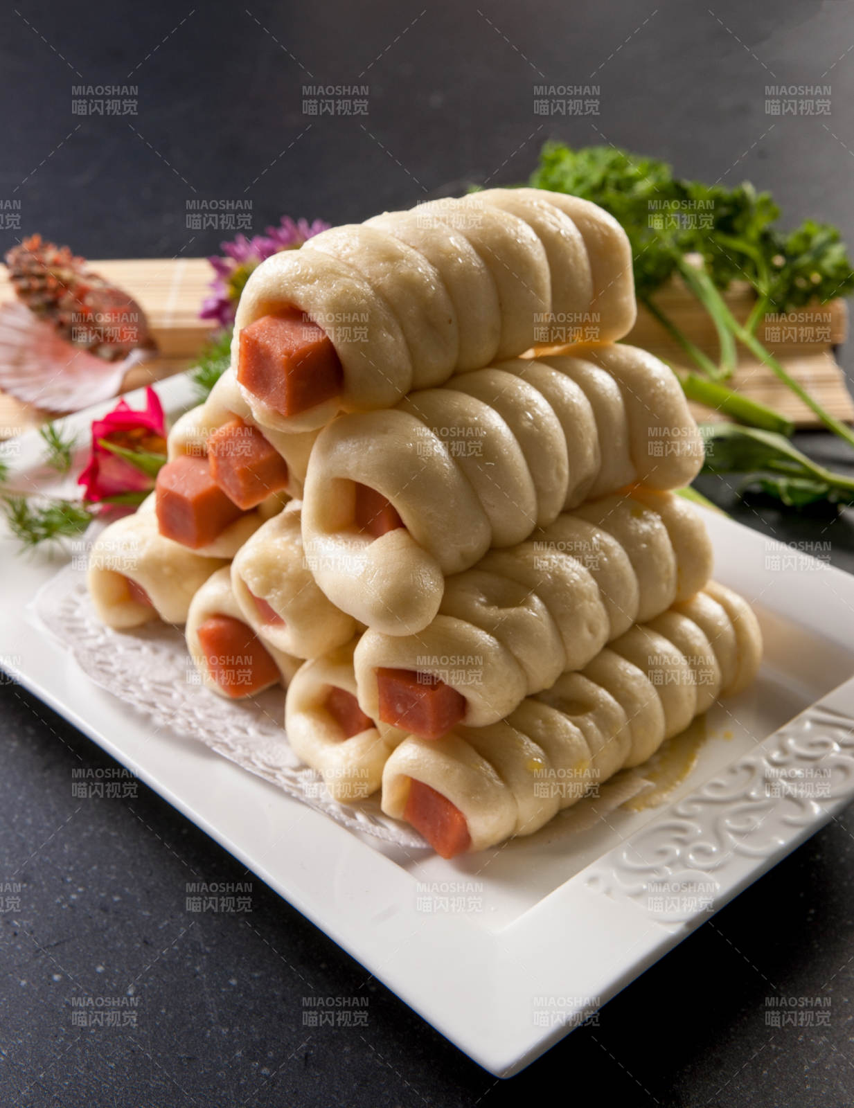 山西风味花馍火腿面卷图片