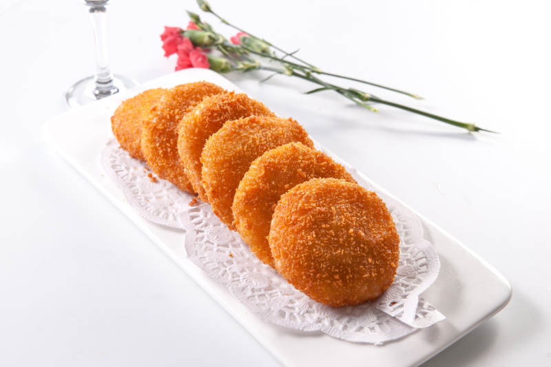 油炸黄金虾饼图片